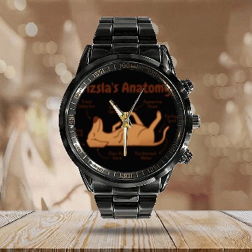 Discover Vizsla dog animal funny anatomy Calendar Steel Band Watch