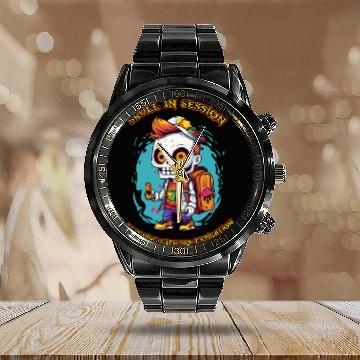Discover day of the dead - back to school Calendar Steel Band Watch
