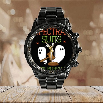 Discover Spectral Suits Eerie Pursuits Lawyer Halloween Calendar Steel Band Watch