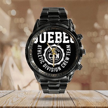Discover Quebec Athletic Division Calendar Steel Band Watch