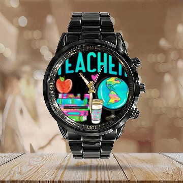 Discover Teacher Life Happy Teachers Day Calendar Steel Band Watch