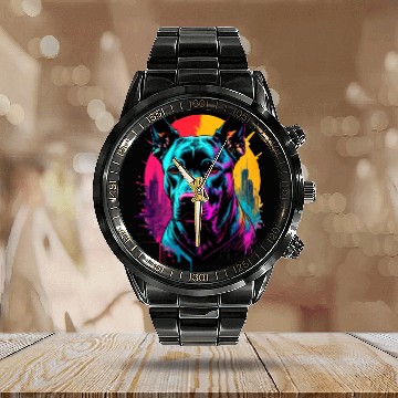 Discover I LOVE MY DOG Calendar Steel Band Watch