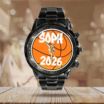 Discover Class of 2026 Basketball Sophomore Calendar Steel Band Watch