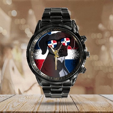 Discover Dominican Republic Calendar Steel Band Watch