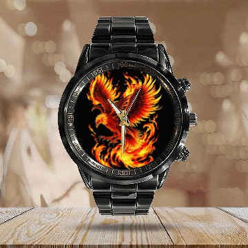 Discover Phoenix Bird Calendar Steel Band Watch