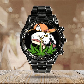 Discover Cowboy Cat Rancher Gift Calendar Steel Band Watch