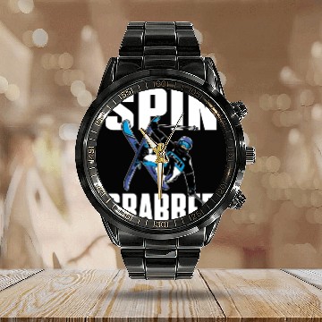 Discover Spin Grabber Freestyle Skiing Calendar Steel Band Watch