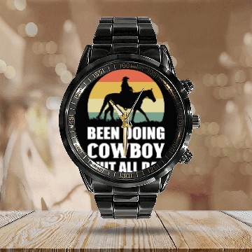 Discover Cowboy Stuff Rancher Gift Calendar Steel Band Watch