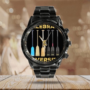 Discover Funny Dragon Boat Racing Paddle Calendar Steel Band Watch