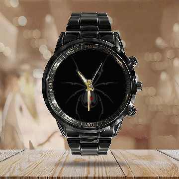 Discover Katipo Spider Tribal Design Calendar Steel Band Watch