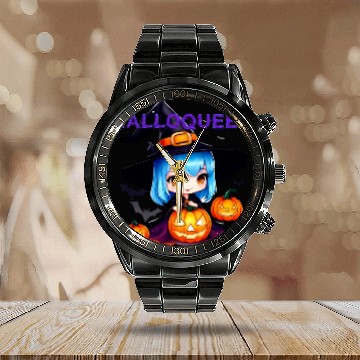 Discover Hallo Light Blue Witch Calendar Steel Band Watch