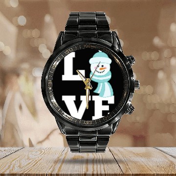 Discover Love Snowman - Heartwarming Winter Apparel Calendar Steel Band Watch