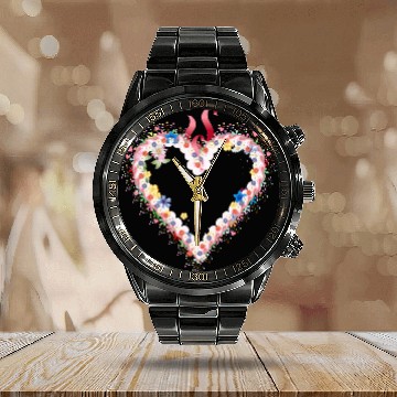 Discover Gingerbread heart shape with icing and bow Calendar Steel Band Watch