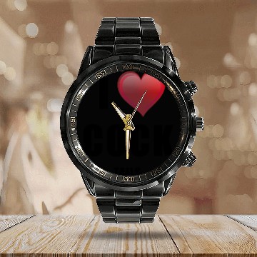 Discover i love cock - tails Calendar Steel Band Watch