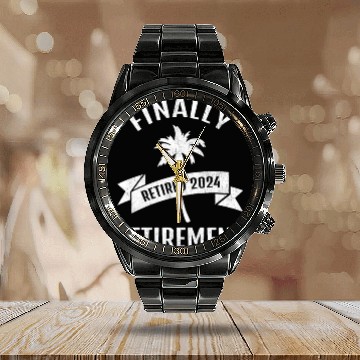 Discover Finally retirement Retired 2024 Retiring Gift Calendar Steel Band Watch