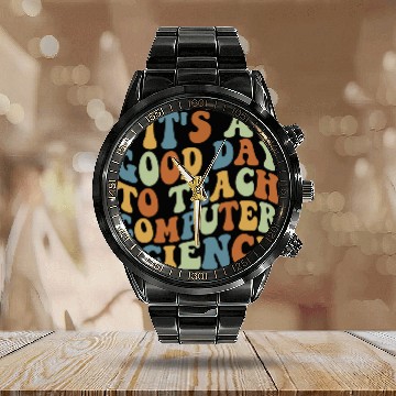Discover Computer Science Teacher Teacher Appreciation Calendar Steel Band Watch