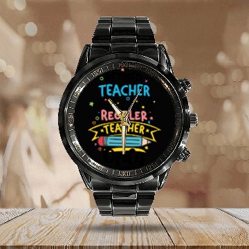 Discover Retired Teacher Just Like A Regular Teacher Calendar Steel Band Watch