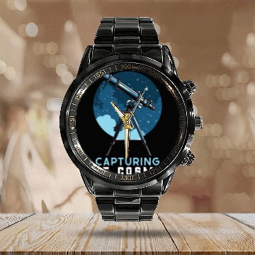 Discover Astrophotography Astronomy Space Camera Star Watch Calendar Steel Band Watch