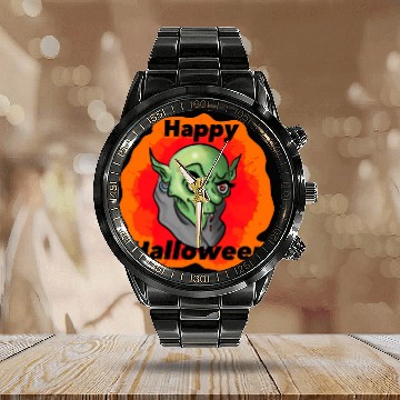 Discover Vampire Halloween Calendar Steel Band Watch