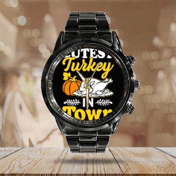 Discover Cutest Turkey in Town Calendar Steel Band Watch