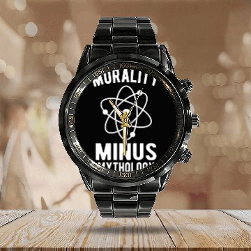Discover Atheist Atheism Anti Religion Securalism God Sucks Calendar Steel Band Watch