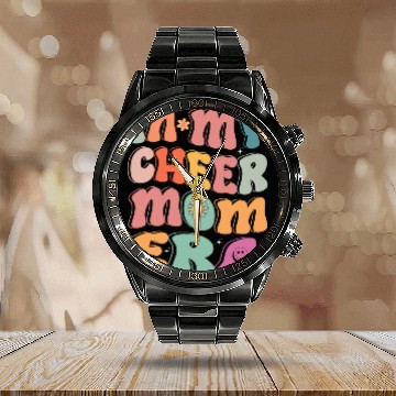 Discover In My Cheer Mom Era Tie Dye Cheerleading Sport Mom Calendar Steel Band Watch