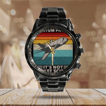 Discover Funny Retro 80´s Rocket Science Quantum Physics Calendar Steel Band Watch