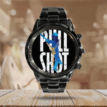Discover Cricket Pull Shot Sports Moment Calendar Steel Band Watch