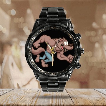 Discover Running Werewolf Calendar Steel Band Watch