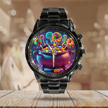 Discover Sweets Halloween Calendar Steel Band Watch