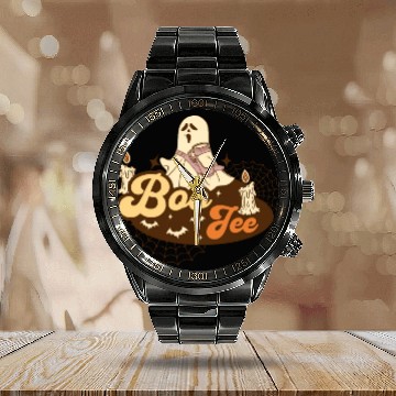Discover Boo Jee Ghost Halloween funny Calendar Steel Band Watch