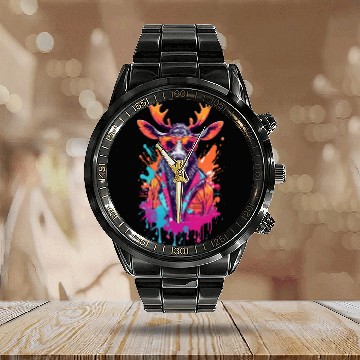 Discover Cool Moose With Sunglasses Calendar Steel Band Watch