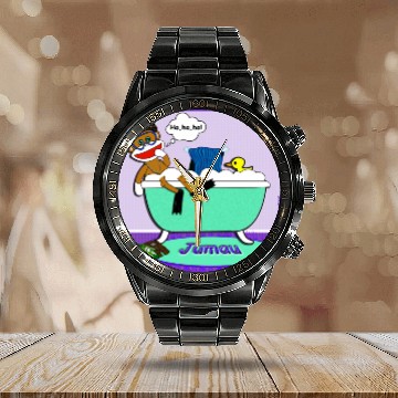 Discover Jumau the Sock Monkey Calendar Steel Band Watch