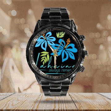 Discover Hawaiian Hibiscus: Lahaina - Always Remember Calendar Steel Band Watch