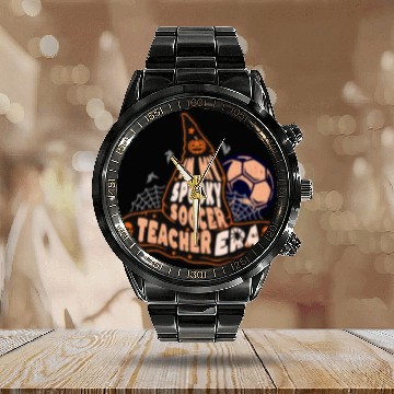 Discover In My Spooky Soccer Teacher Era Witch Calendar Steel Band Watch