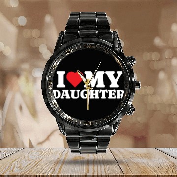 Discover I Love My Daughter Calendar Steel Band Watch