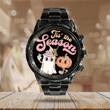 Discover "Tis The Season" - Festive Holiday Cheer Calendar Steel Band Watch