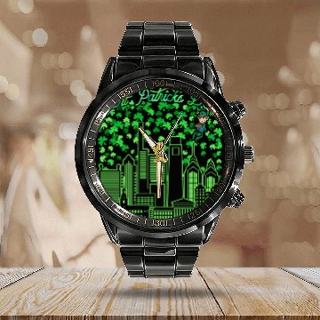 Discover Saint Patrick's Day Philadelphia Pennsylvania Calendar Steel Band Watch