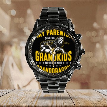 Discover Bearded Dragon My Parents Give Us Grandkids Lizard Calendar Steel Band Watch