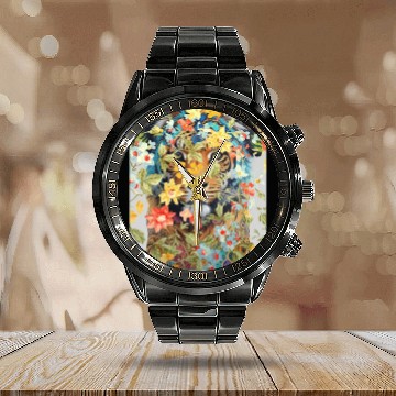 Discover tiger big cat Calendar Steel Band Watch