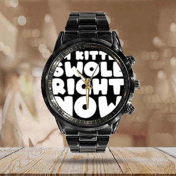 Discover I´m Kitten Swole Right Now Cat Lover Gym Workout Calendar Steel Band Watch