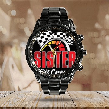 Discover Sister Pit Crew Calendar Steel Band Watch