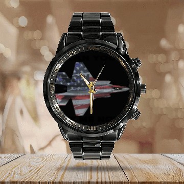 Discover Can you see me now F-35 Calendar Steel Band Watch