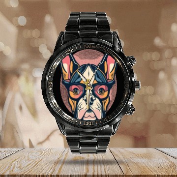 Discover FRENCH BULLDOG DOG LOVERS Calendar Steel Band Watch