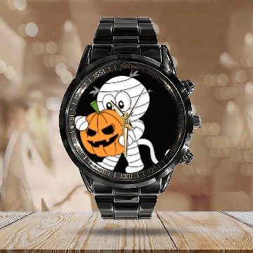 Discover Boo with pumpkin Calendar Steel Band Watch - Funny Halloween