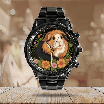 Discover Guinea Pig Calendar Steel Band Watch