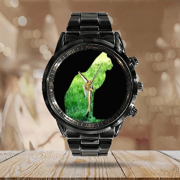 Discover Cat Ate The Rabbit in The Grass Calendar Steel Band Watch