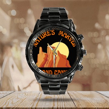 Discover Nature s Marvel Grand Canyon Calendar Steel Band Watch