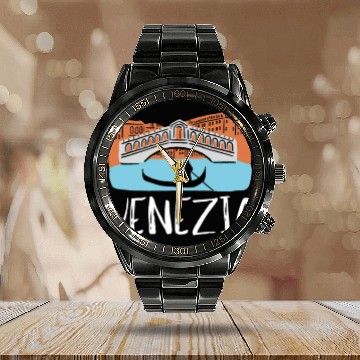 Discover Venice Gondola Italy Venezia Calendar Steel Band Watch