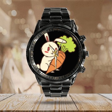 Discover Rabbit And Carrot Calendar Steel Band Watch